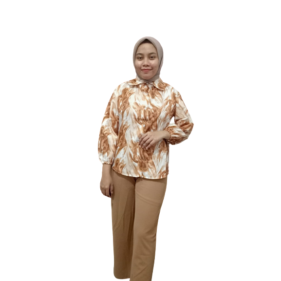 RILLO - One Set Marble / Setelan Kemeja &amp; Celana Wanita Kekinian