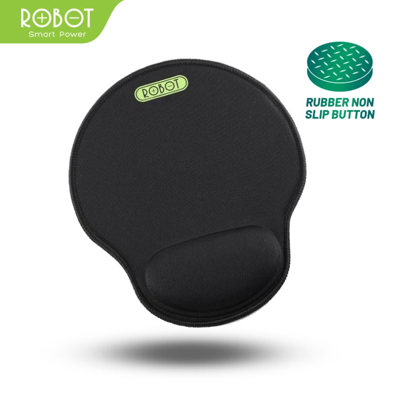 Robot RP02 with Ergonomic Wrist Rest Mousepad PC / Laptop Black