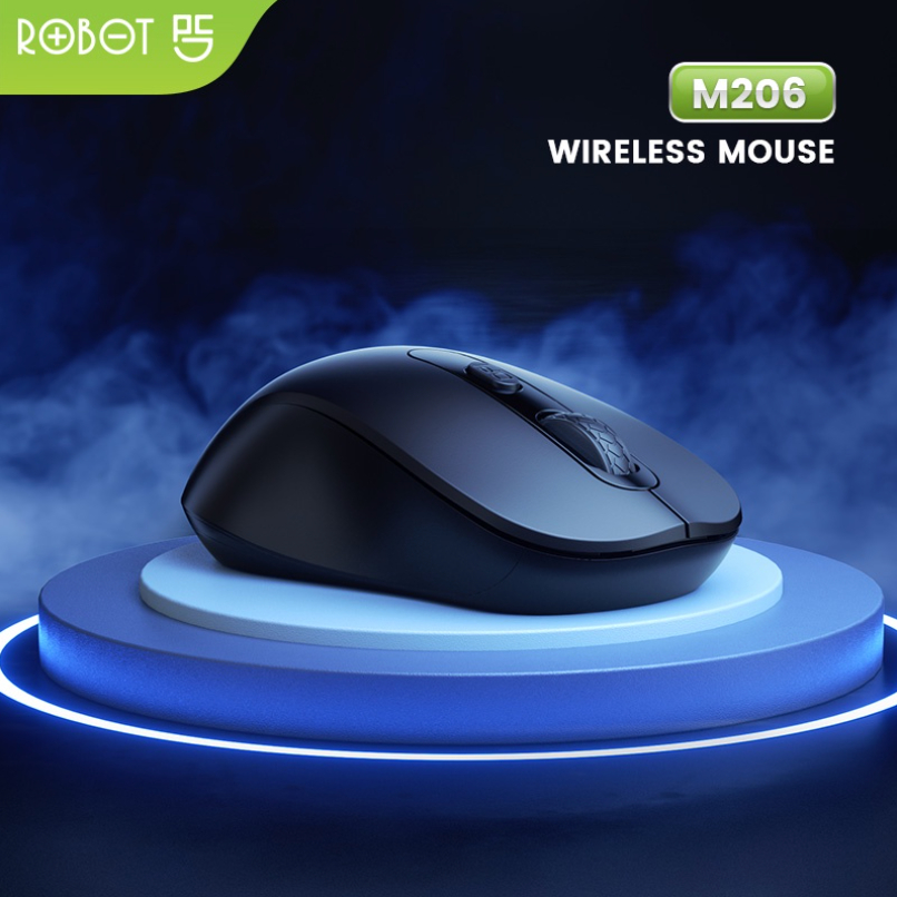 ROBOT Mouse Wireless M206 2.4GHz Optical 1600DPI Kursor Akurat Cocok untuk PC Laptop Original - Garansi 1 Tahun