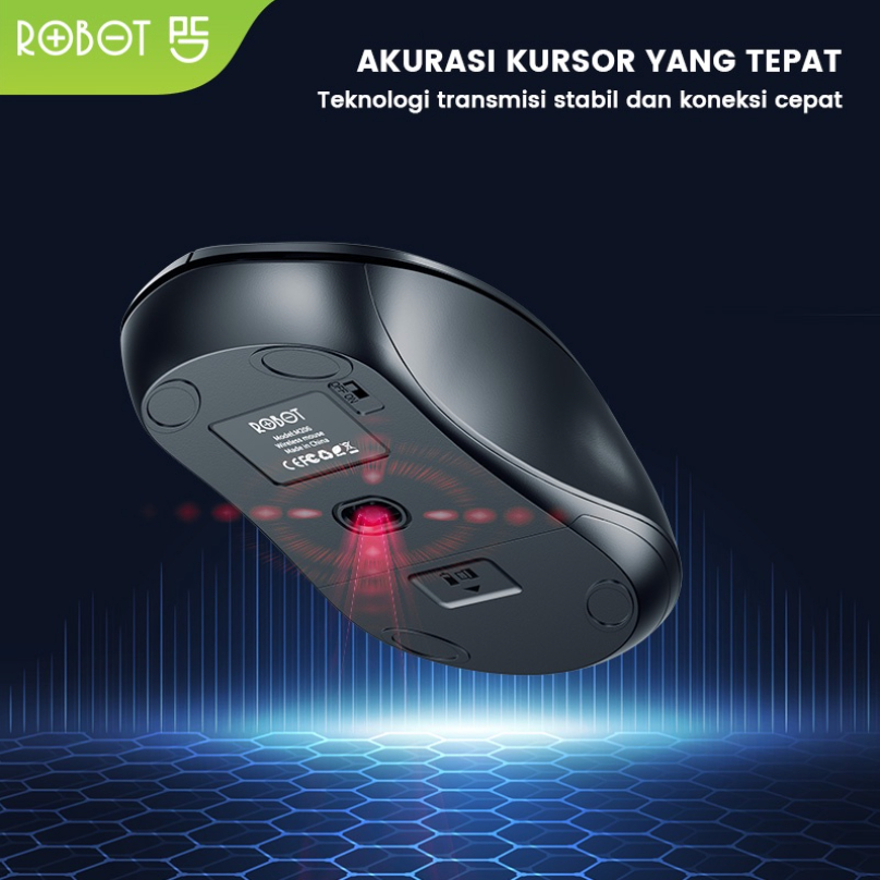 ROBOT Mouse Wireless M206 2.4GHz Optical 1600DPI Kursor Akurat Cocok untuk PC Laptop Original - Garansi 1 Tahun