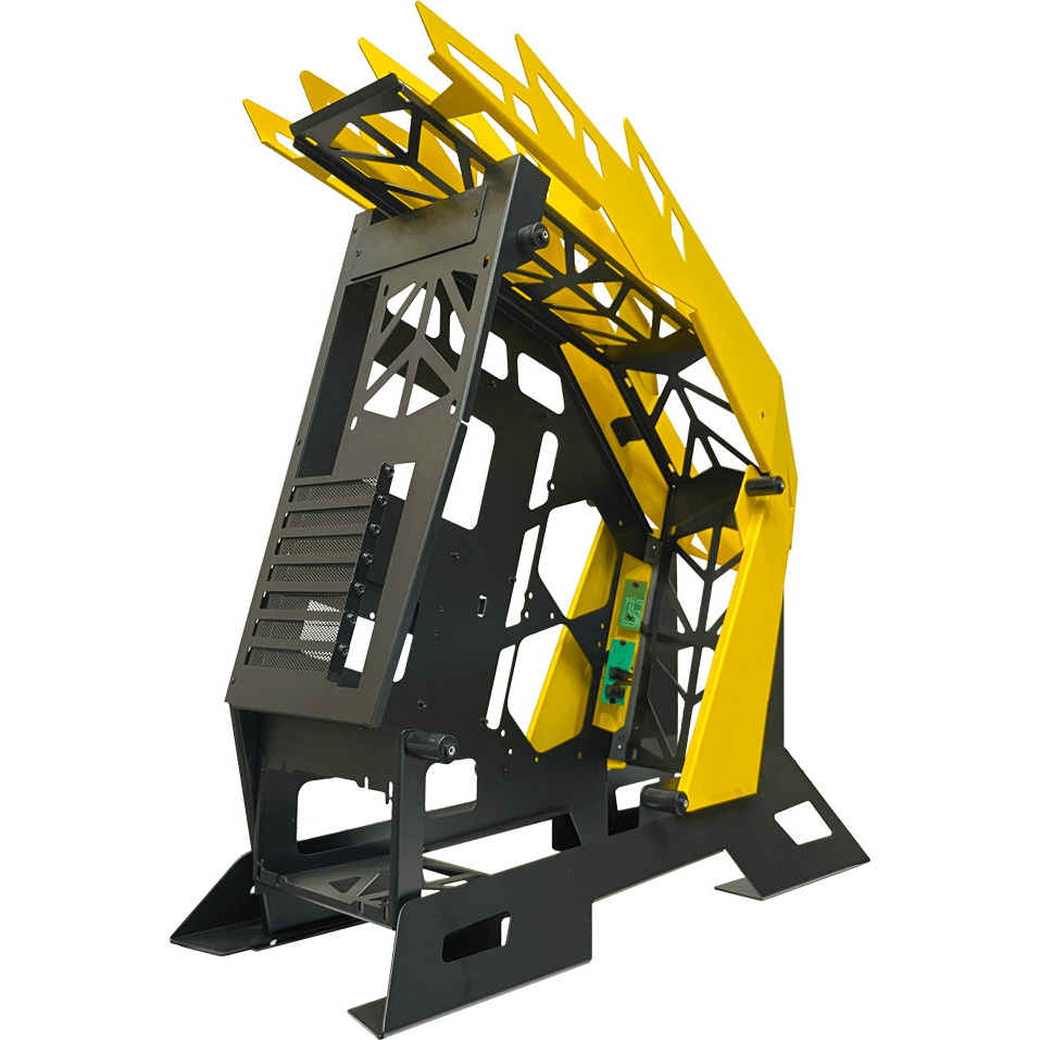 Casing PRIME R-[R] BLACK YELLOW - ALUMUNIUM GAMING CASE TEMPERED GLASS