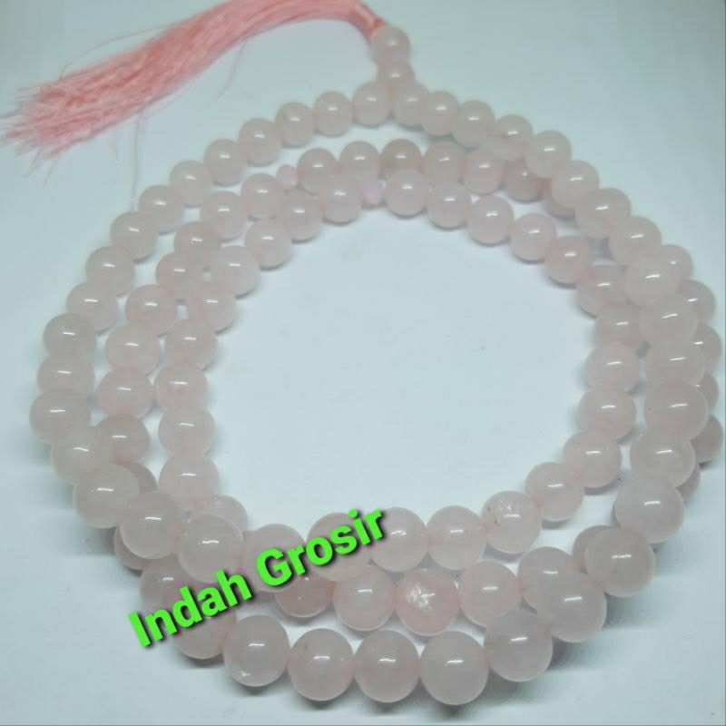 Tasbih batu rose quartz 10mm 99butir natural