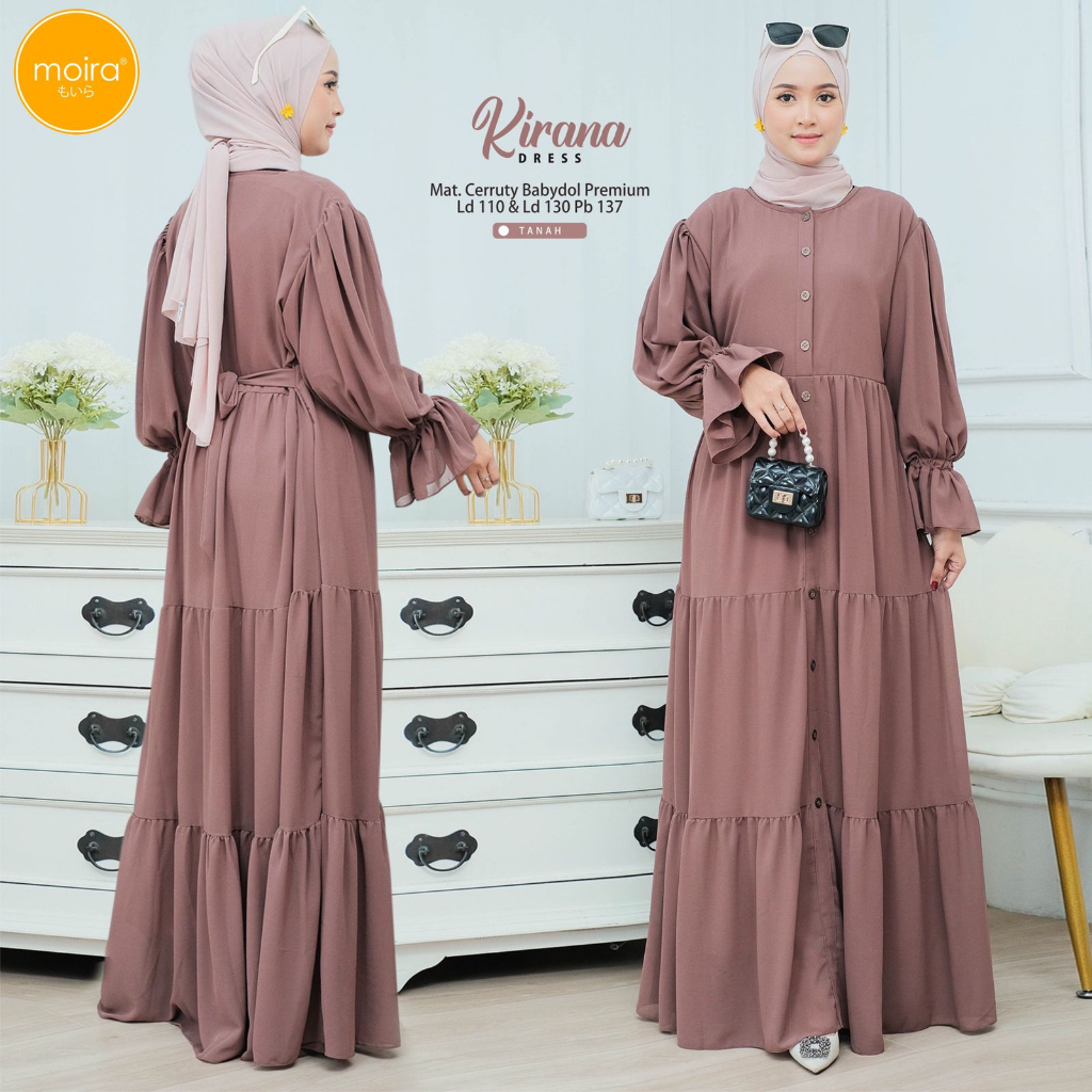 Kirana Dress Ceruty Babydoll Premium Fashion Muslim Gamis Muslim Original Produk By Moira