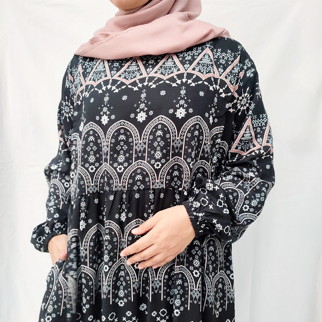 Gamis Menyusui Bukaan Samping Kanan Kiri | Long Dress Hamil Busui Friendly Rayon