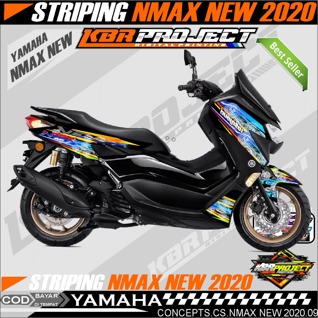 NMAX NEW 2020 STIKER  STRIPING PREMIUM MOTOR KEREN LIS VARIASI NMAX NEW 2020 STIKER MOTOR YAMAHA DES