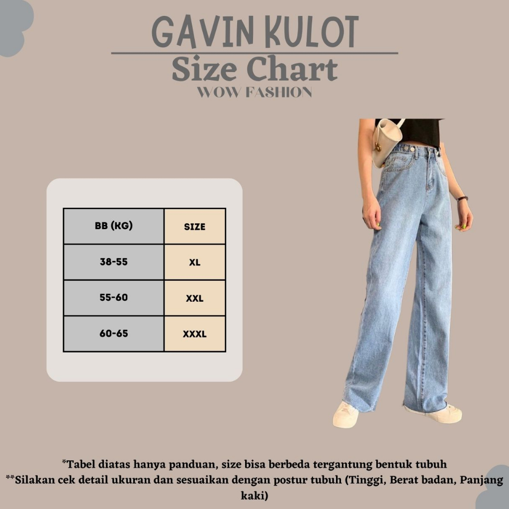 GAVIN CELANA KULOT JEANS HIGHWAIST PREMIUM//CELANA JEANS WANITA