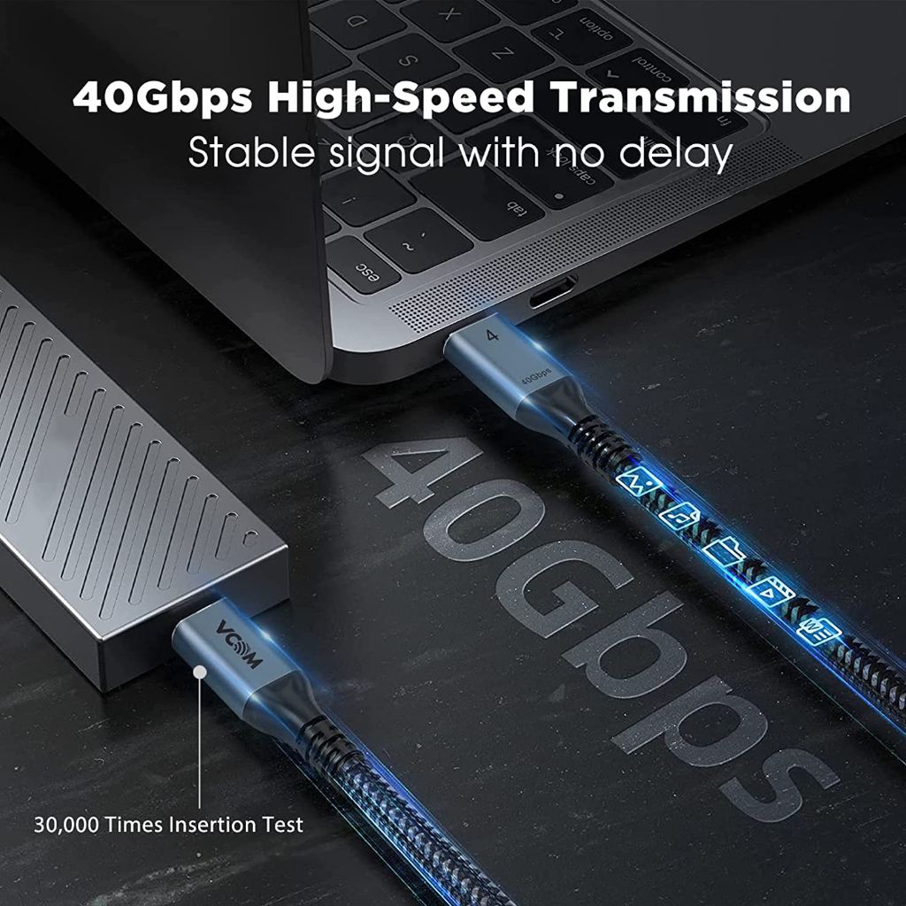 USB4.0 Type C to USB C Cable 40Gbps PD3.1 240W Blazing-Fast Charging Power LED Display 8K@60Hz for PS5 Nintendo Switch Galaxy S23 MacBook Pro