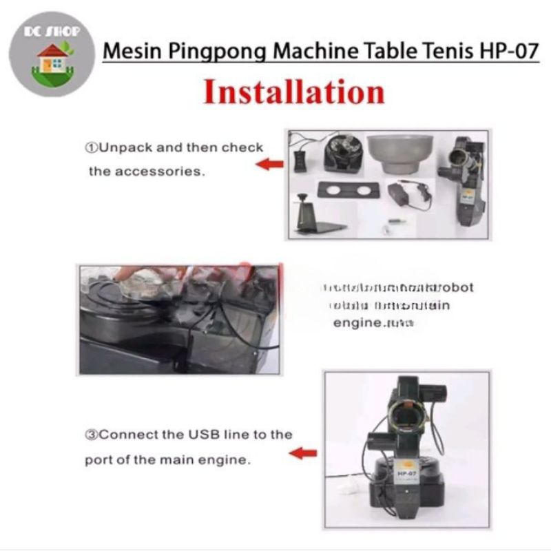 Mesin Robot Pingpong Tenis Meja HUIPANG 07 Mesin pingpong + Bola Pingpong 100 pcs