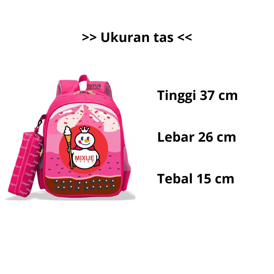 PREMIUM - tas ransel anak sekolah PAUD TK SD LAKI 2in1 PREMIUM VIRAL terbaru 2023 karakter ES KRIM MIXSUE terlaris bisa COD