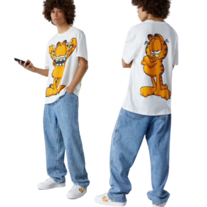 Kaos lucu karakter garfield t-shirt atasan oversize ber*hka