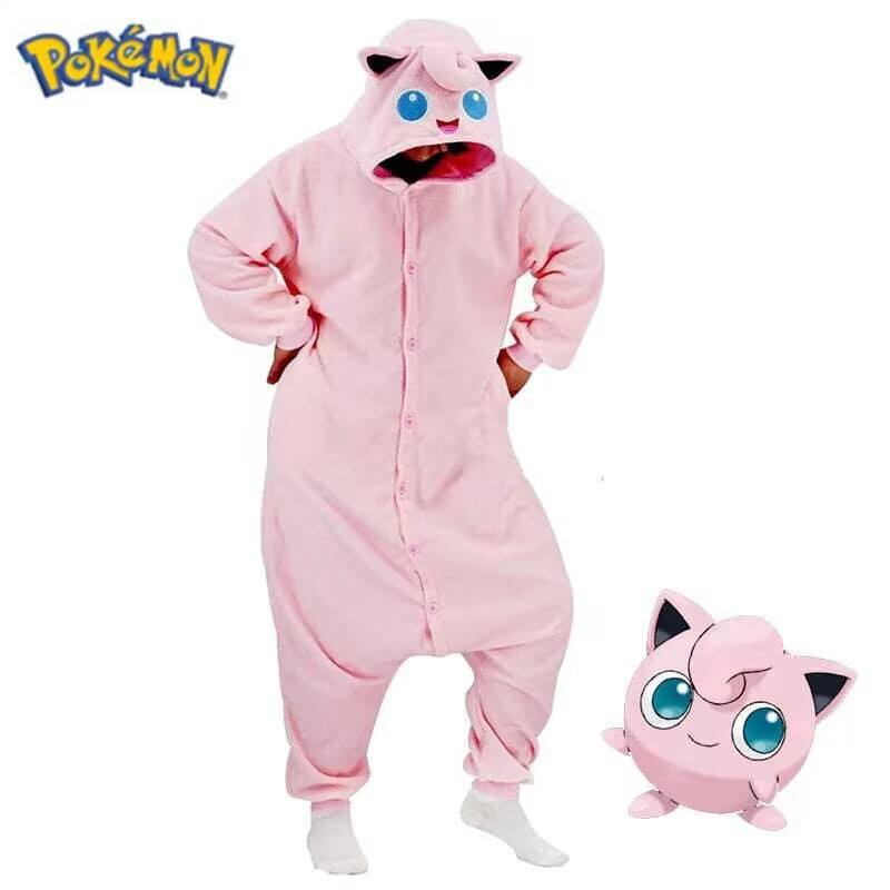 BAJU ONESIE KOSTUM JIGGLYPUFF PINK POKEMON PIKACHU PIYAMA KIGURUMI COSPLAY IMPOR ANAK DAN DEWASA