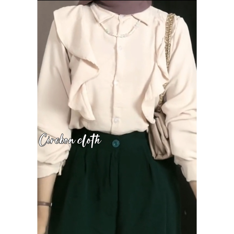 POPPY BLOUSE RUFFLE - Cirebon Cloth | KEMEJA CRINKLE | BLOUSE RUFFLE | KEMEJA WANITA