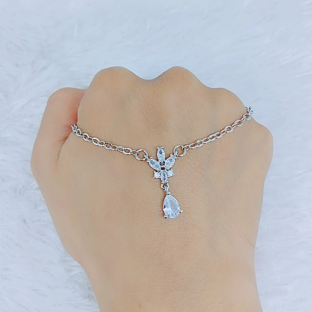 Kalung Xuping Koye Rantai Nori Jurai Tetes Air Embun Silver - SK131