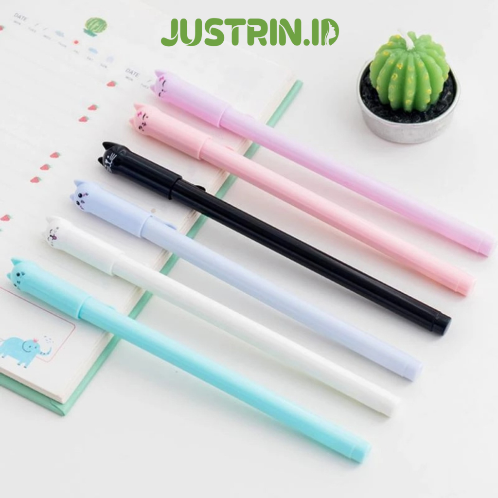 

PULPEN GEL Bentuk Kartun Kucing Lucu Pastel