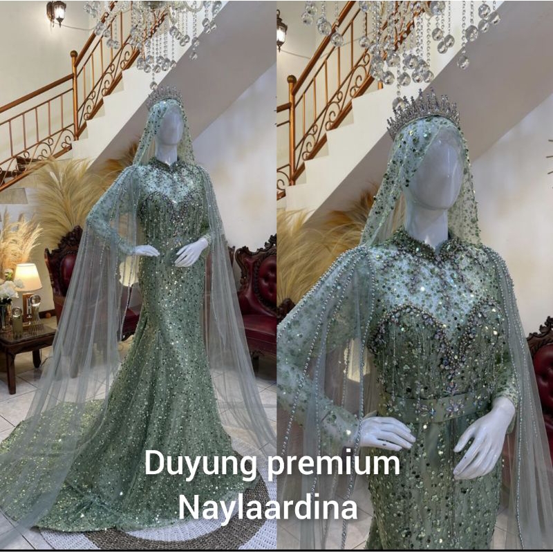 TERBARU//GAUN DUYUNG MEWAH BEREKOR MODERN//GAUN PENGANTIN