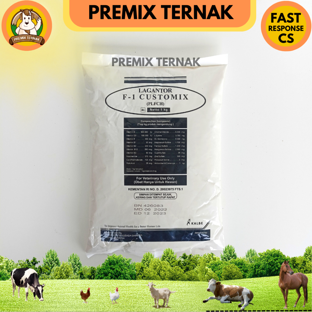 LAGANTOR F1 CUSTOMIX 1KG - Premix Penggemukan Sapi Kambing Kelinci Pedaging - Premix sapi - Premix Kambing - Premix Ternak