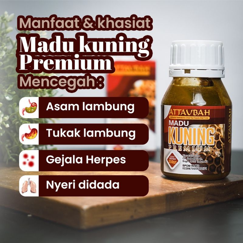 

Madu Kuning Premium at-taubah 350gr beli 4 gratis 1