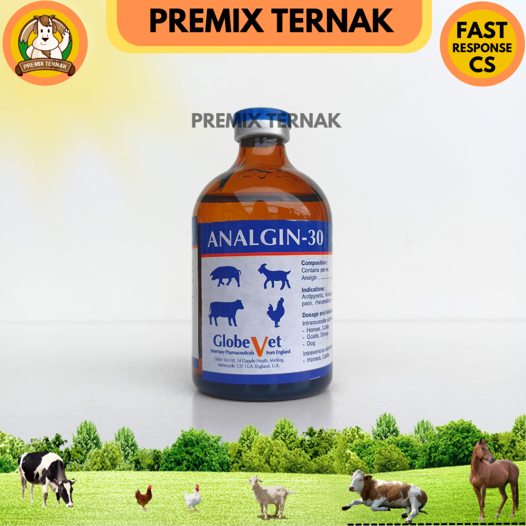 ANALGIN 30 100 ml - Pereda Nyeri dan Demam Ternak Sapi kambing Domba - Analgin 30 - like Sulpidon