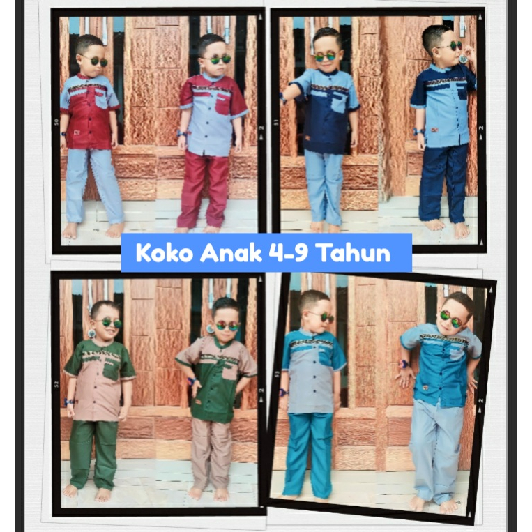 Baju koko anak stelan laki-laki  Katun Original Toyobo Koko muslim anak