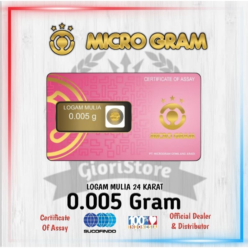 MINIGRAM / BABYGOLD 0.005 Gram Logam Mulia Emas Asli 24 Karat Bersertifikat