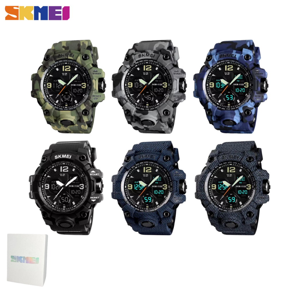 Jam Tangan Double Time Digital Analog SKMEI Water resist / Tahan Air Rubber Strap