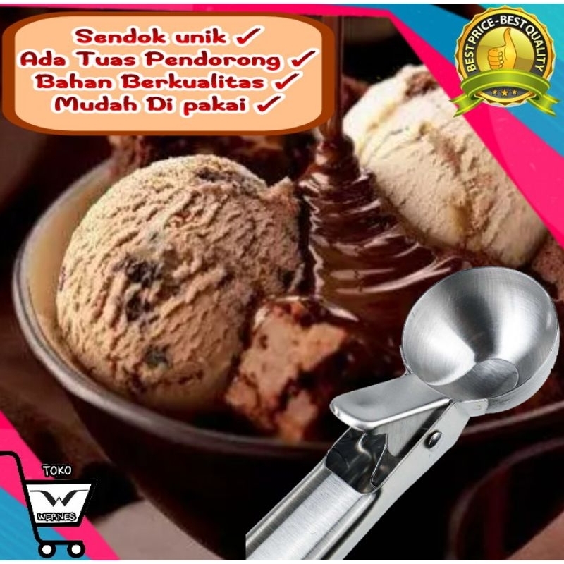 Sendok Takar Centong Es Krim Gula Kopi Ice Cream Scoop Spoon Stainless Steel