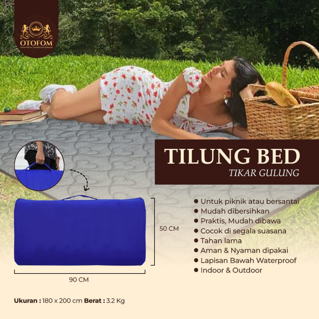 Otofom Tikar Gulung (Tilung Bed) Tebal 2 Cm