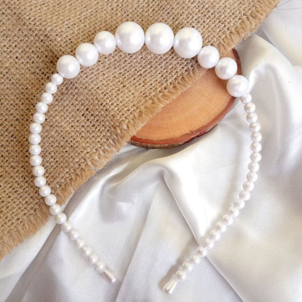 Bando Mutiara Korea 16ml Bandana Anak Wanita Bando Mutiara Hijab Bando Kekinian