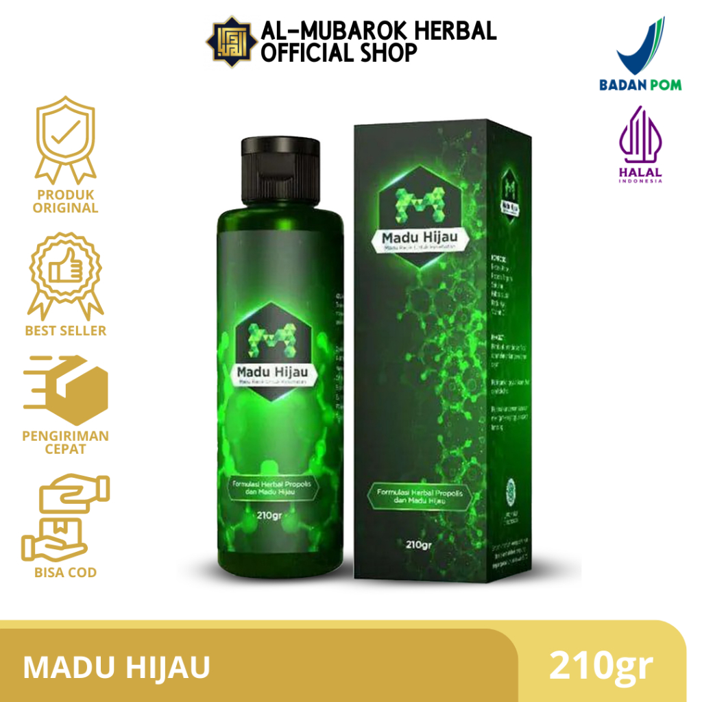 Madu Hijau Herbal Asam Iambung 100% Original Asli Logo M 210 Gram Herbal Putih Obat Atasi Sakit Maag