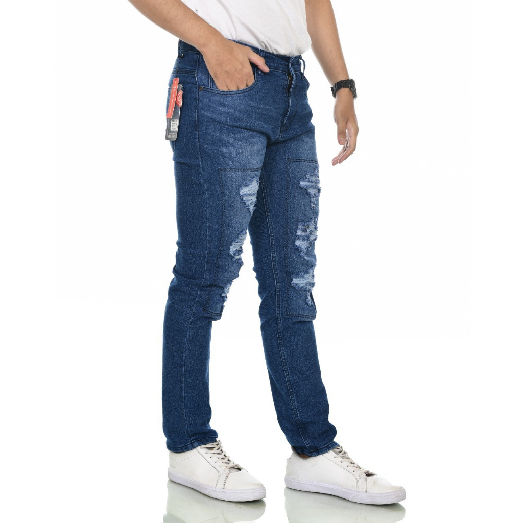 FEROCIOUS.CO Celana Jeans Ripped Scrub Sobek Bio Wash