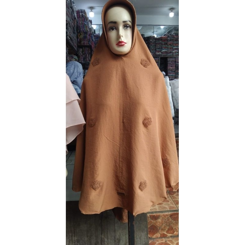kerudung bergo crinkle motif