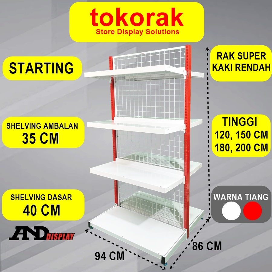 RAK MINIMARKET SUPERMARKET DOUBLE STARTING SUPER KR 35 CM RAK GONDOLA ISLAND ANDDISPLAY