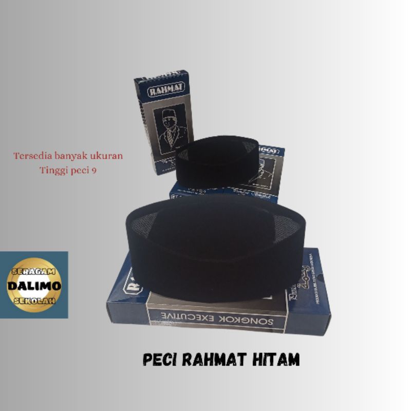 Peci Rahmat Tinggi 9 Seragam DALIMO Peci Nasional Peci Hitam Peci NU