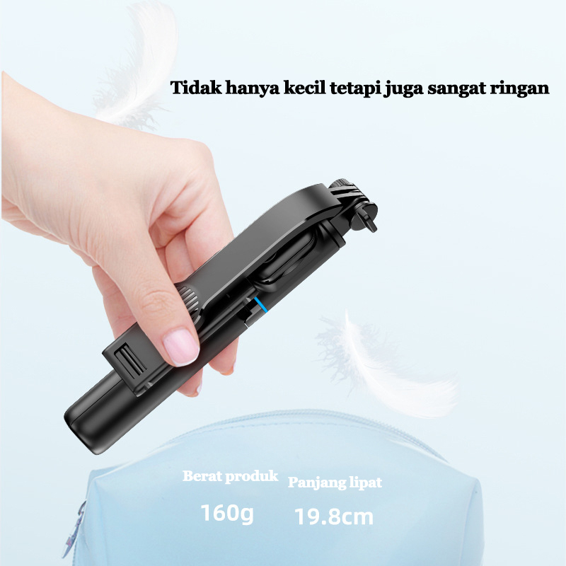 （COD) 360° Selfie Rod Tripod Desktop Ponsel Membongkar braket Tripod Remote