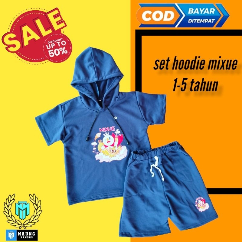 Set Hoodie Anak 1-5 Tahun Setelan Mixue