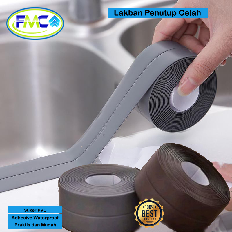 Seal Tape Protection Penutup Celah Siku Wall Sticker Lakban PVC Karet Praktis Anti bocor