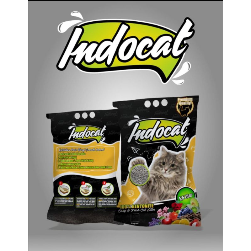 Pasir Kucing Gumpal Wangi Cat Litter Indocat Mr.Cat 5,5 Liter Premium Quality