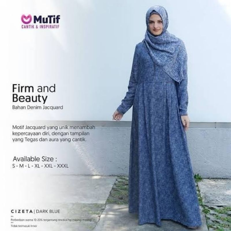 GAMIS MUSLIM DENIM CIZETA MUTIF