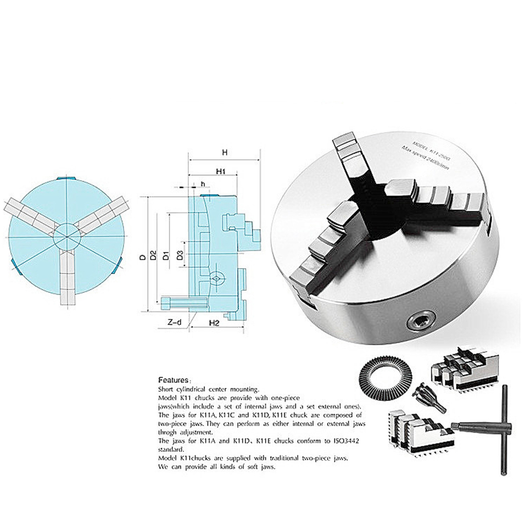 K11-80 Chuck Bubut 3&quot; 3 Jaw | Claw Bubut 3 Jaw Catok Bubut 3 Inch cekam bubut kepala mesin bubut K11-80