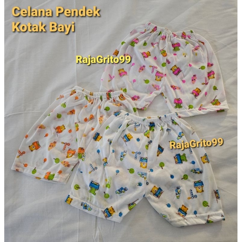 Celana Pendek Bayi Motif Tabur isi 1 Lusin / Celana Kotak Bayi Sablon Tabur Newborn