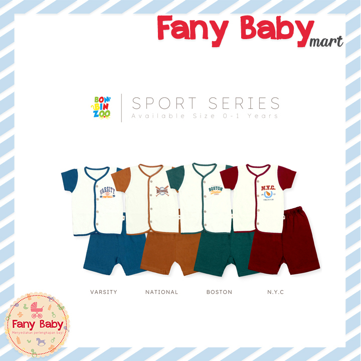 BONBINZOO SPORT SERIES SET - SETELAN PENDEK BAYI KC DEPAN 0-12 BULAN