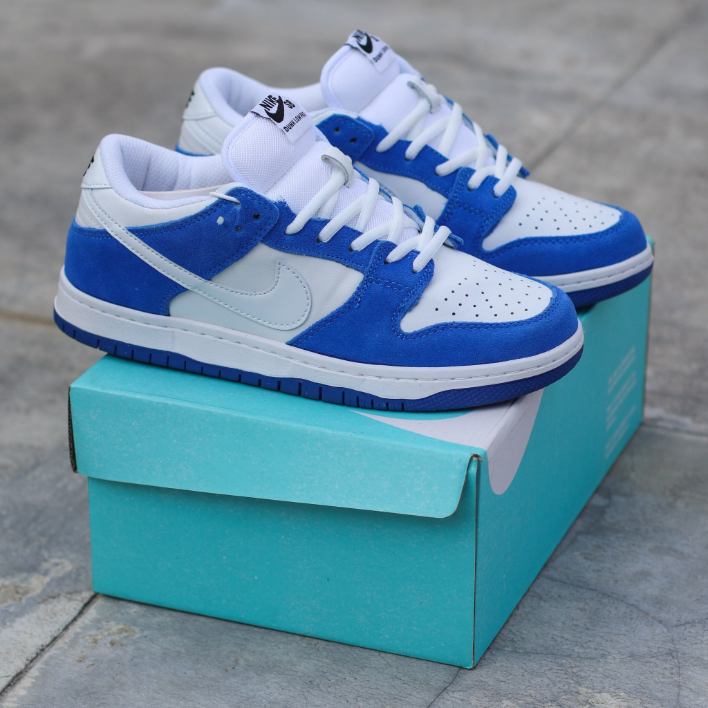 BARU SEPATU SNEAKERS PRIA SERIES S-B DUNK LOW WHITE BLUE