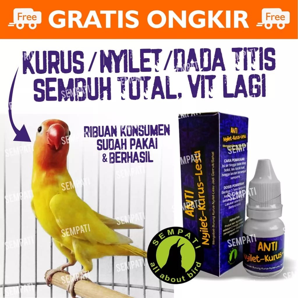 ANTI NYILET KURUS LESU MEREK SEMPATI OBAT BURUNG SAKIT BERAT BADAN TURUN GANGGUAN PENCERNAAN DLL