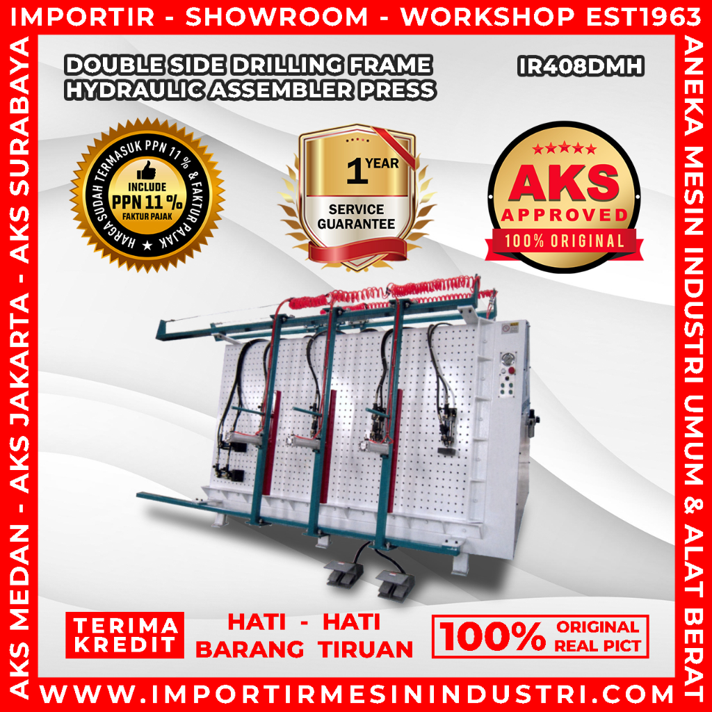 Mesin Press Kayu Alat Press Kusen Kayu Wood Frame Hydraulic Assembler Press Machine AKS - IR408DMH