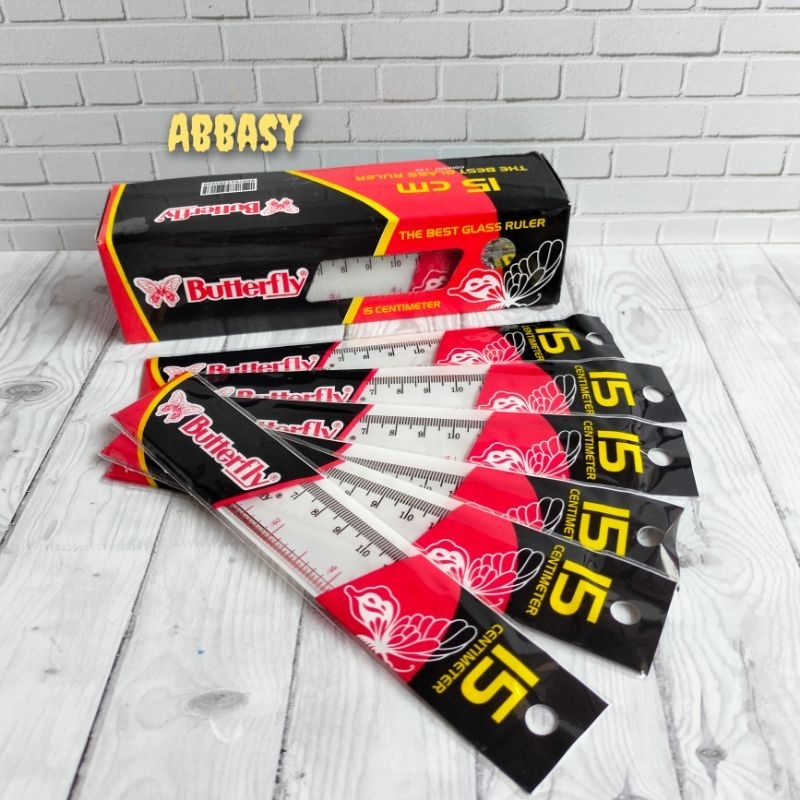 

penggaris/garisan/ruler 15cm Butterfly ( 12 pcs)