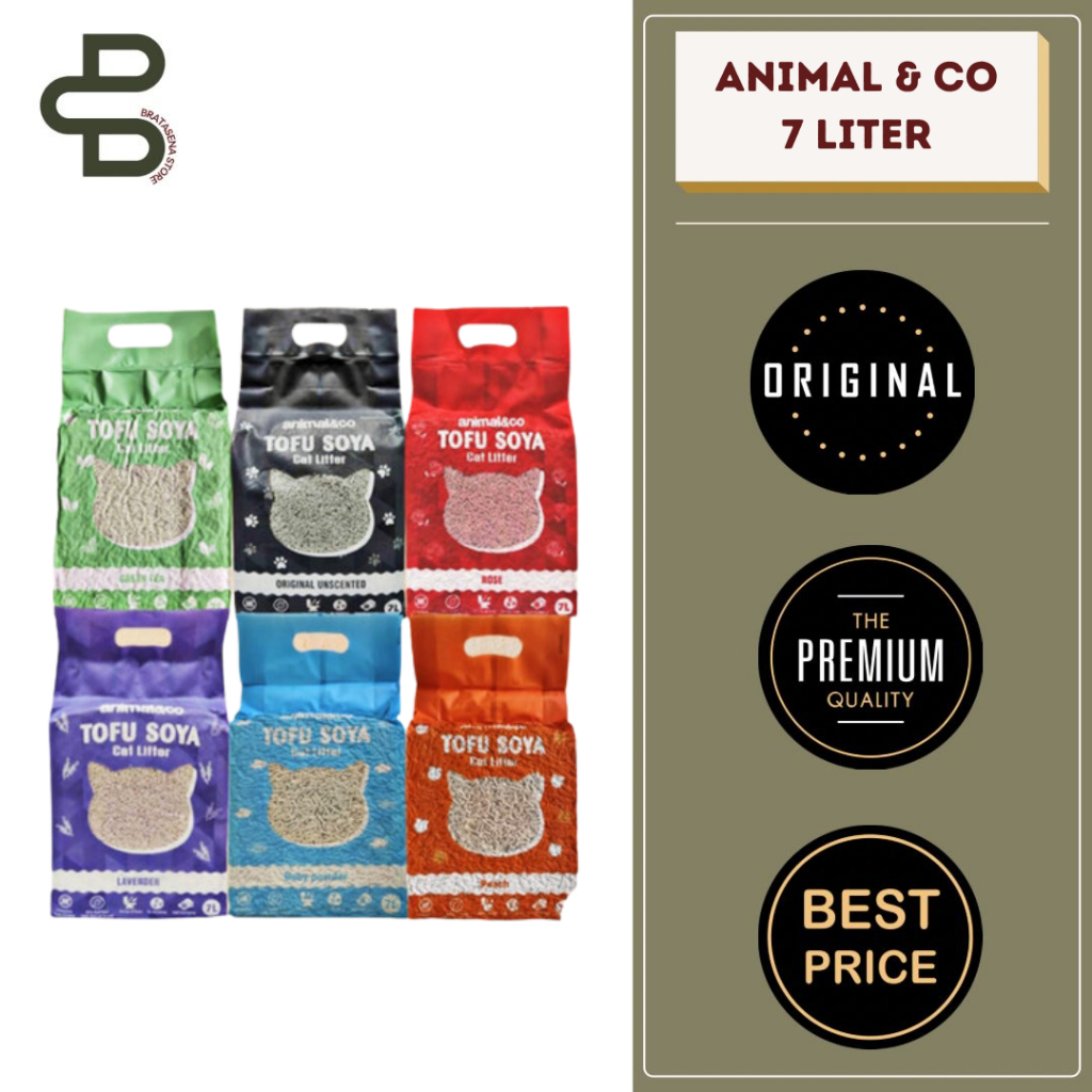 PASIR KUCING ANIMAL &amp; CO SOYA TOFU 7 LITER // PASIR GUMPAL KUCING