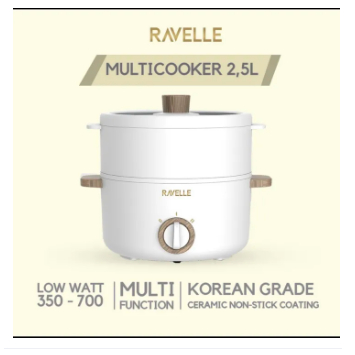 Ravelle RMC-25A Multicooker 2.5L Panci Listrik Serbaguna