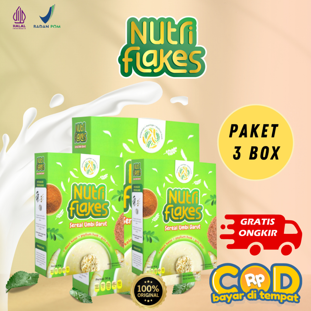 

Nutriflakes Umbi Garut Asam Lambung Paket 3 Box Bantu Mengobati Sakit Magh Dan Membantu Detoksifikasi Dalam Tubuh Isi 280 Gram