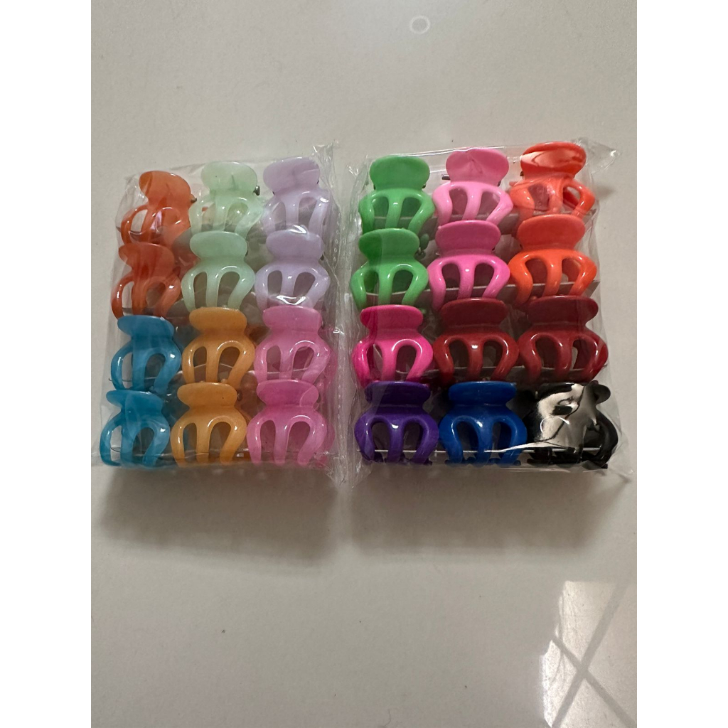 Jedai Rambut Mini 2.5cm Gigi Tiga Warna Warni Jeday Jepitan 12 pcs