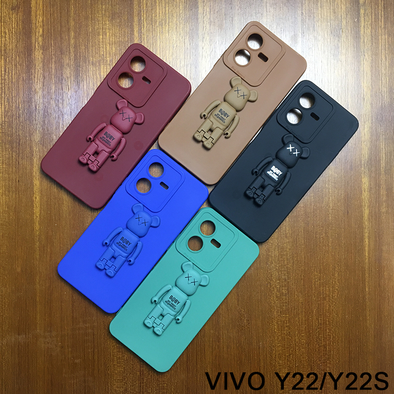 Holder SoftCase VIVO T1 5G VIVO Y75 5G VIVO Y55 5G VIVO Y33 5G VIVO Y16 VIVO Y35 5G VIVO Y35 VIVO Y02S VIVO Y22 VIVO Y22S Casing Stand Bentuk Beruang Penyangga Hp Soft Case